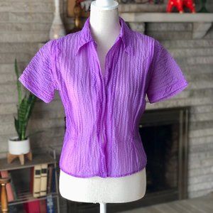 Vintage 1970s Sheer Purple Blouse